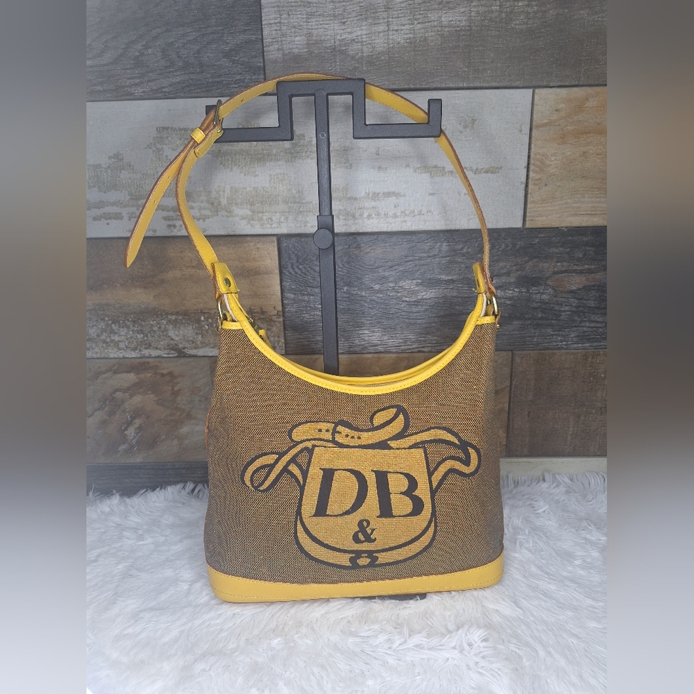 Dooney & Bourke Mustard Tweed Monogram Shoulder Bag